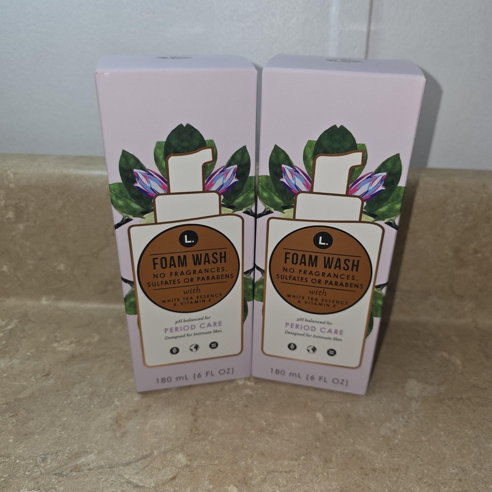 L. Foam Wash 180mL 6oz Period Care Intimate Skin White Tea Unscented Lot Of 2 - Picture 2 of 6
